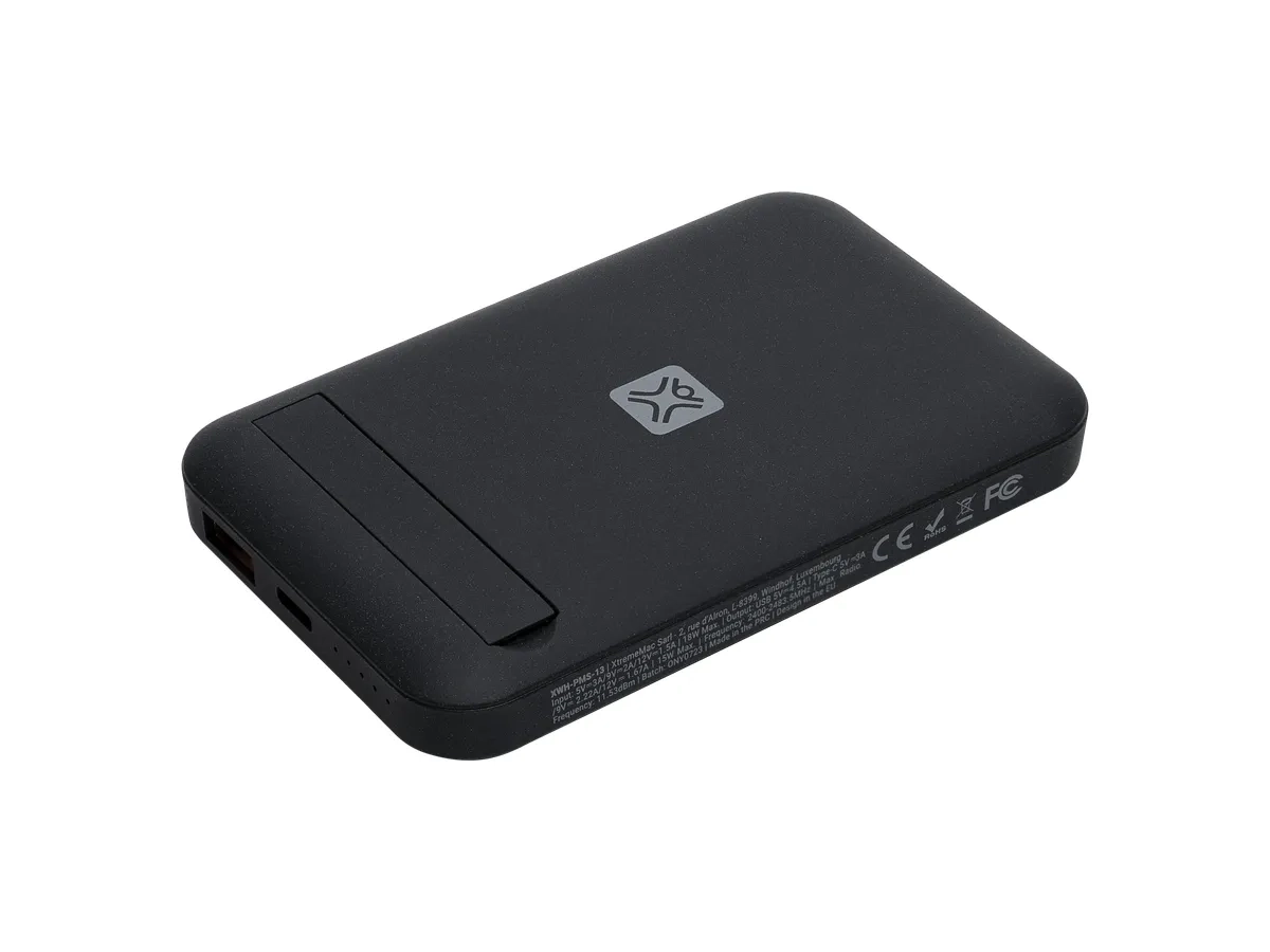(20W) 10000mAh Magnetische MagSafe Powerbank USB C  / USB A Power Delivery Ladegerät   Kickstand (XWH-PMS-13) - Schwarz