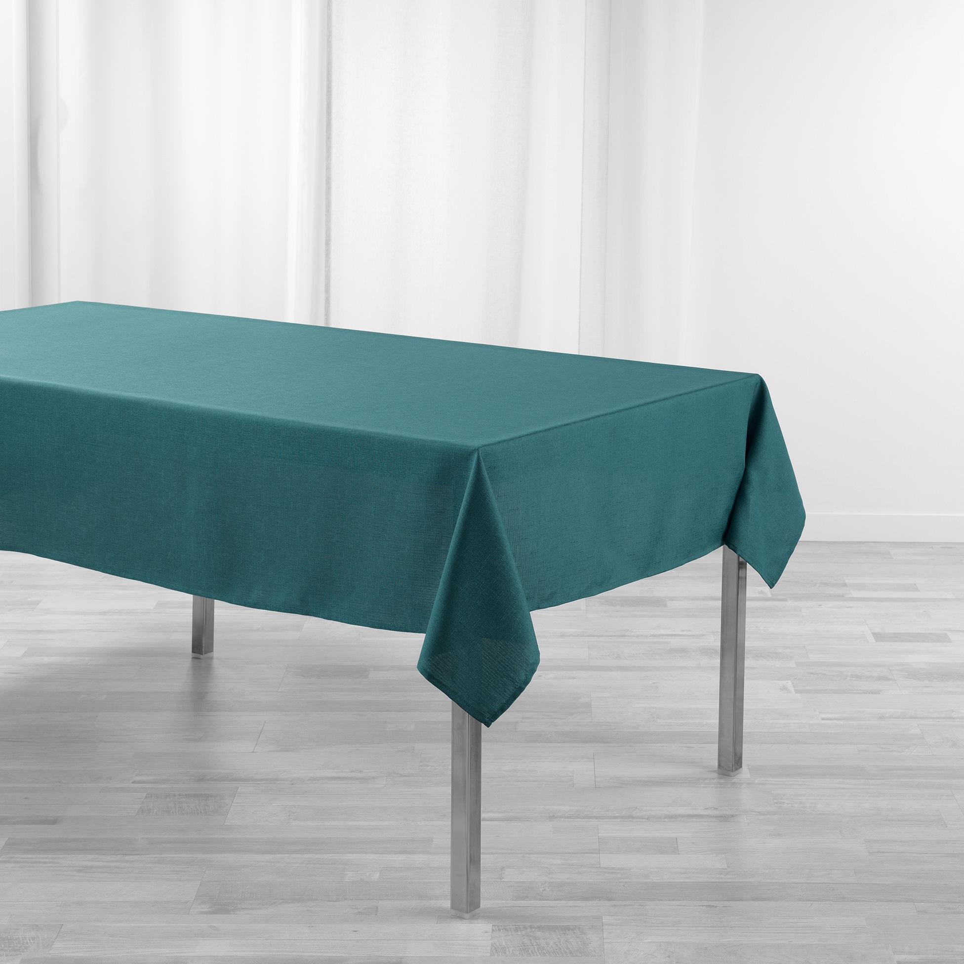 NAPPE RECTANGLE 140X250CM UNI ENDUIT NEWTON EMERAUDE