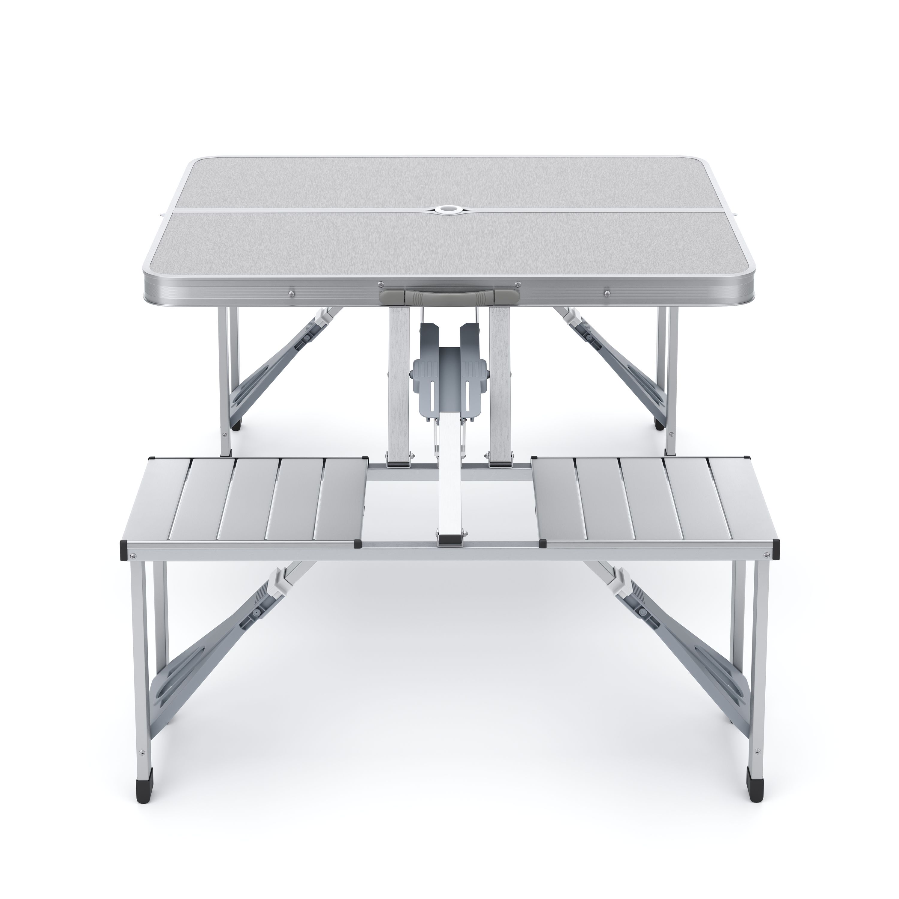 Campingtisch Garnitur klappbar 85 cm silber