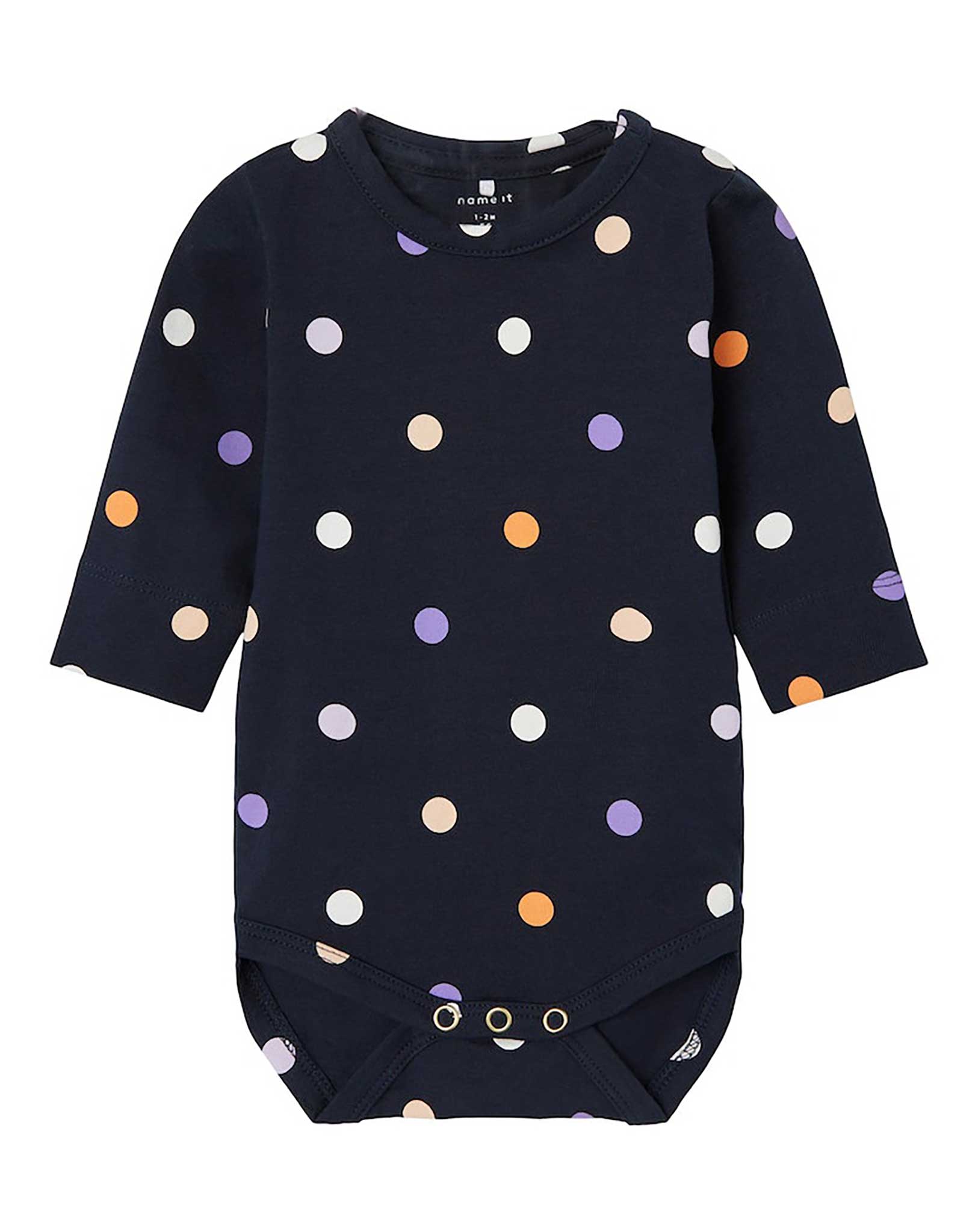 Langarmbody NBFTUNNA DOTS in dark sapphire