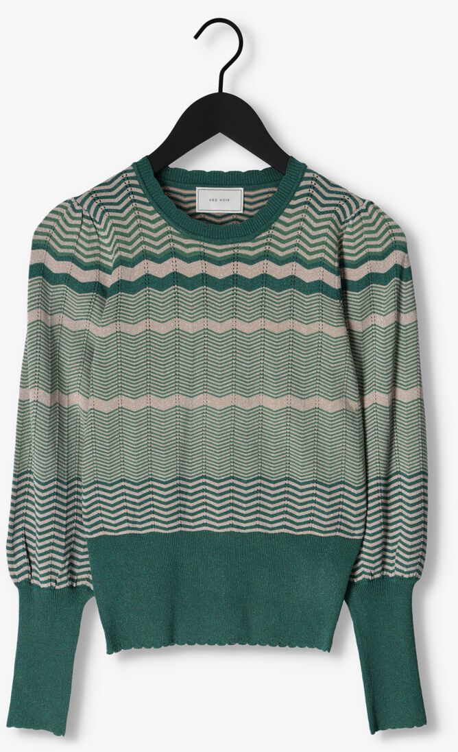 NEO NOIR groene neo noir trui dary stripe knit blouse