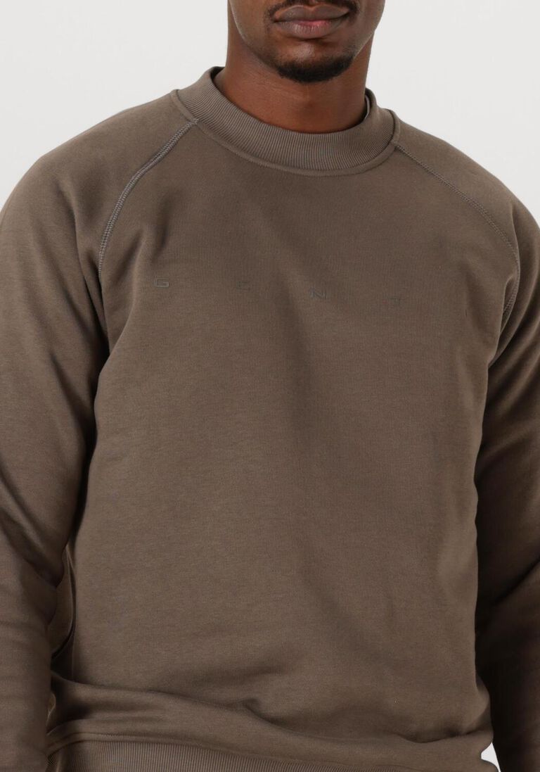 taupe genti trui basic logo sweater