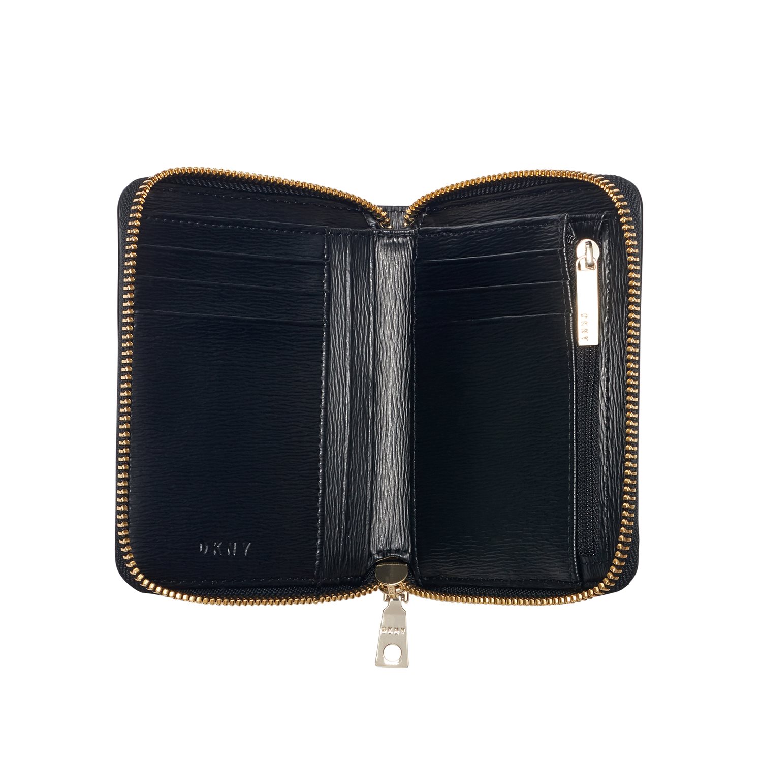 DKNY Bryant Sm Zip Around black/gold