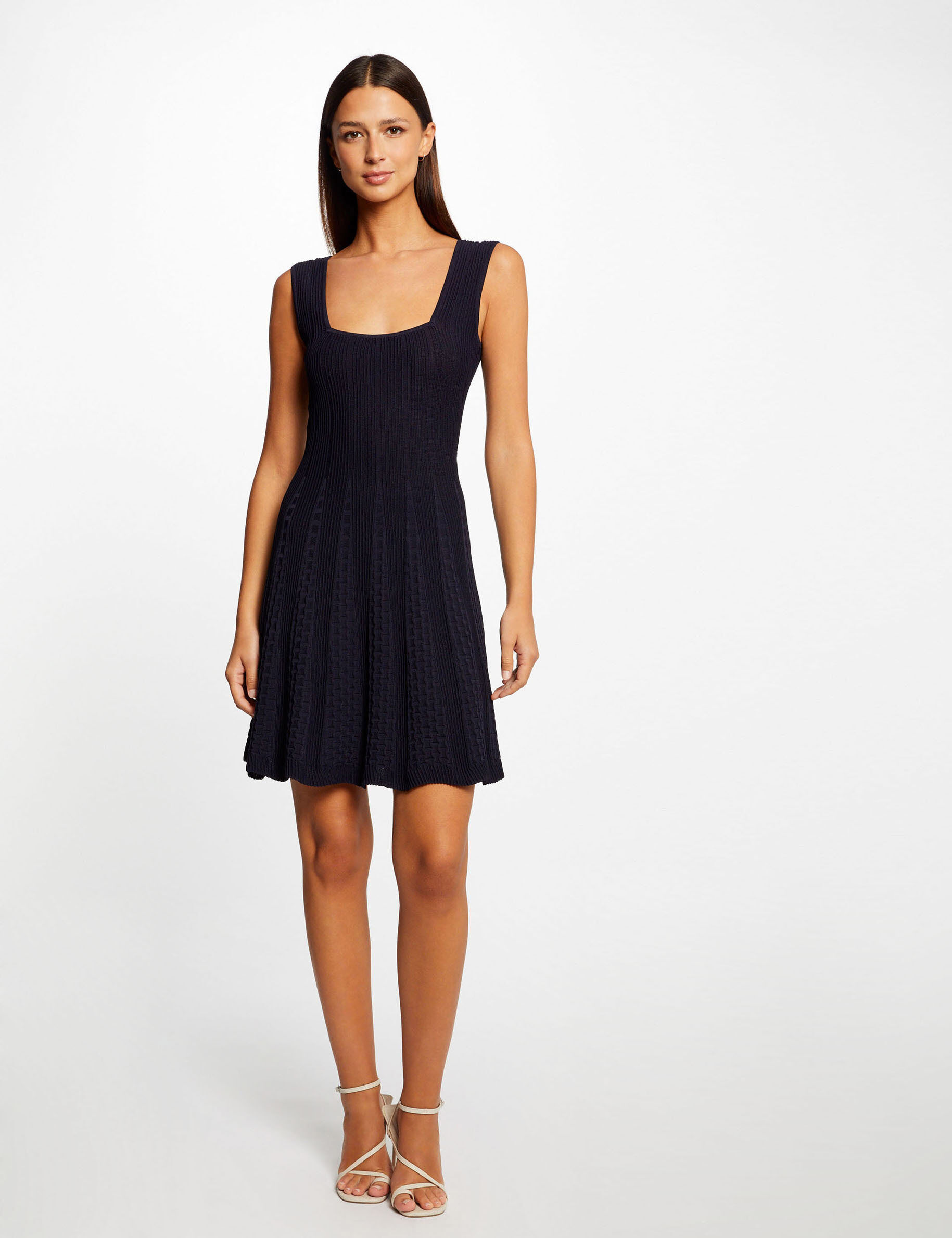 Robe pull patineuse à bretelles marine femme - marine