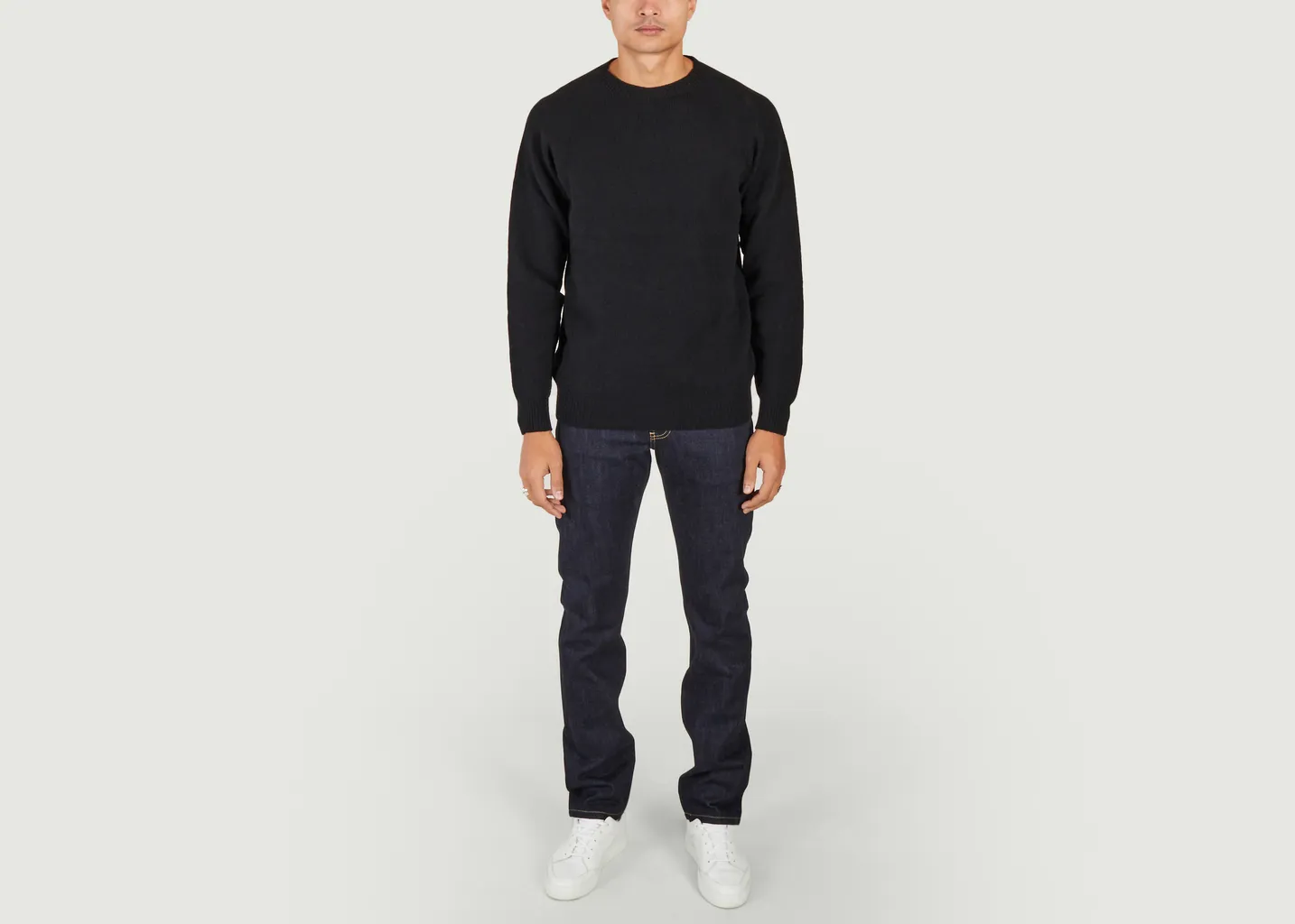 Pull uni en laine d'agneau Sunspel