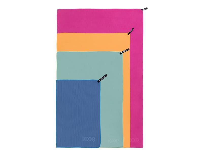 KOOR Handtuch Silva Onda Arancia S 35 x 55 cm Outdoor-Handtuch mit Silber-Ionen Veredelung