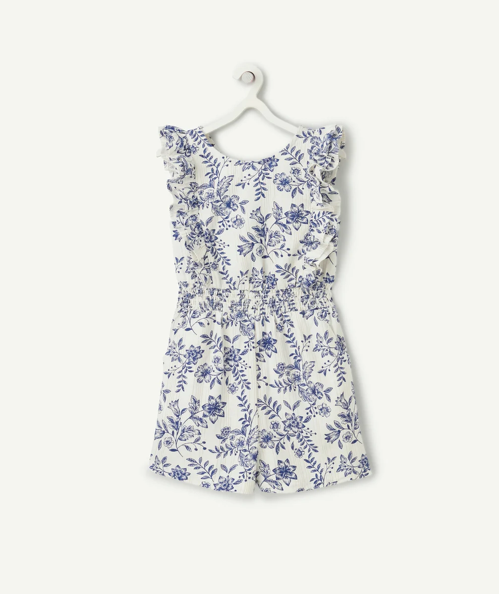 combishort fille en viscose responsable imprimé à fleurs