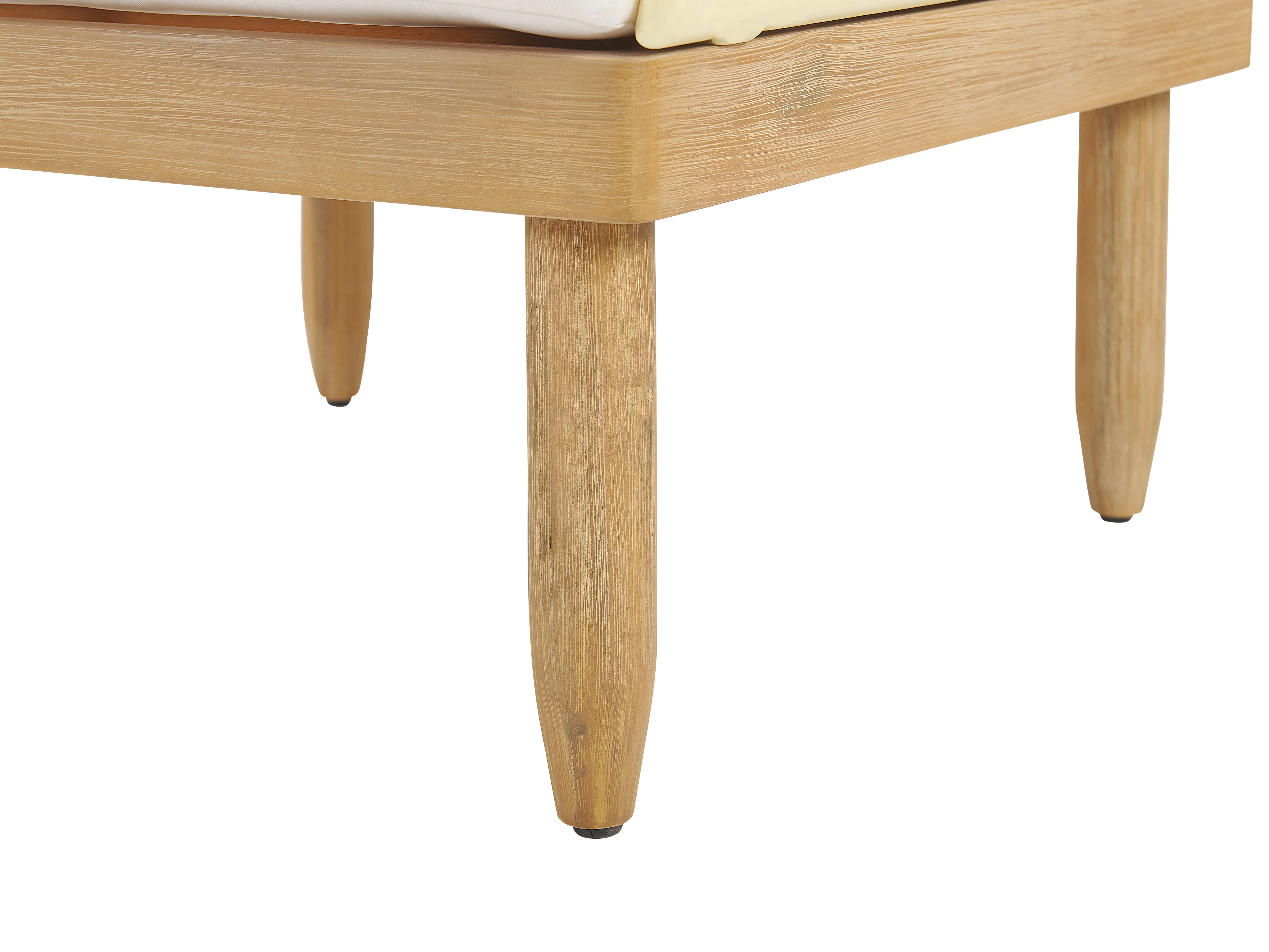 Loungeset met tafel 4-zits CREMONA linkszijdig Acaciahout Gebroken wit