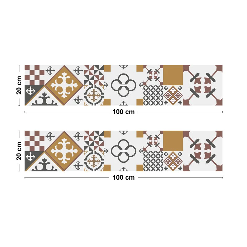 Crédence cuisine Bandeau ALU lot de 2 L100xH 20cm - CIMENT STYLE PECAN
