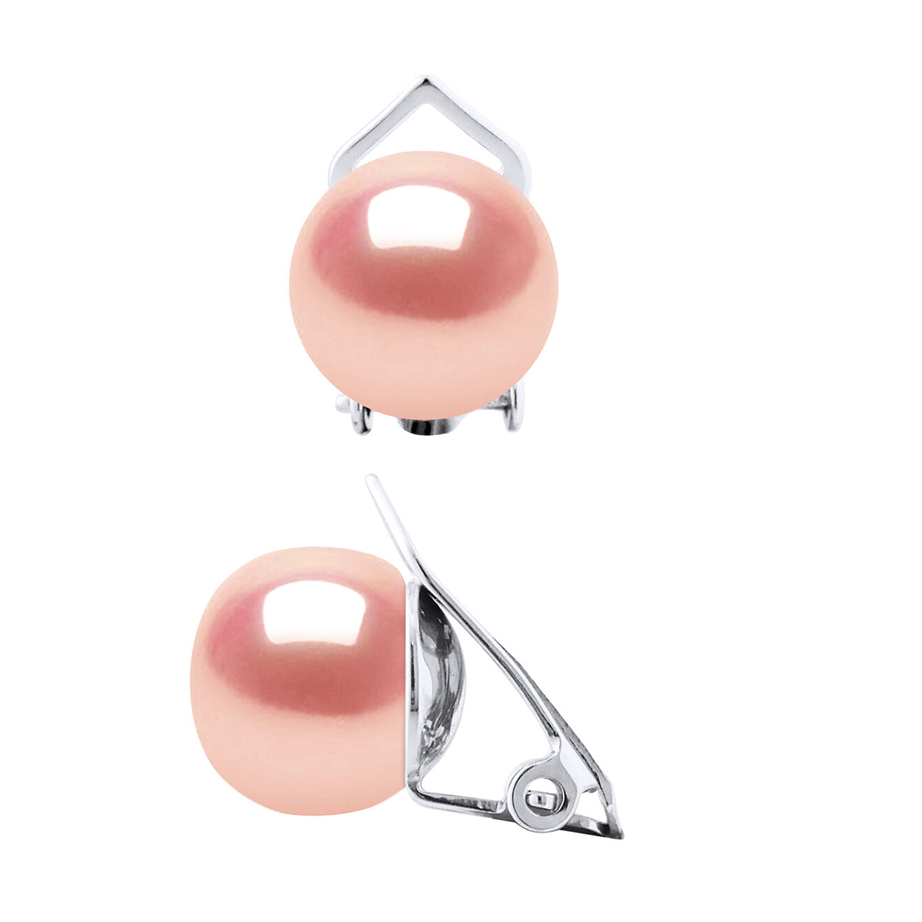 Mitzuko Boucles d'oreilles Argent & Perles d'Eau Douce boutons roses