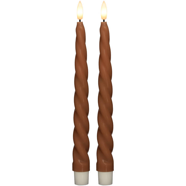 Blokker LED Dinerkaars Swirl - 2x25 cm - 2 stuks - Cognac