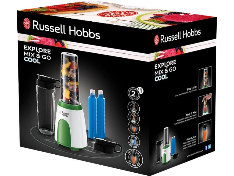 Russell Hobbs Smoothie Maker Explore Maker Mix & Go Cool Gr Multifunktionaler Nährstoffextraktor für Smoothies, Suppen und mehr