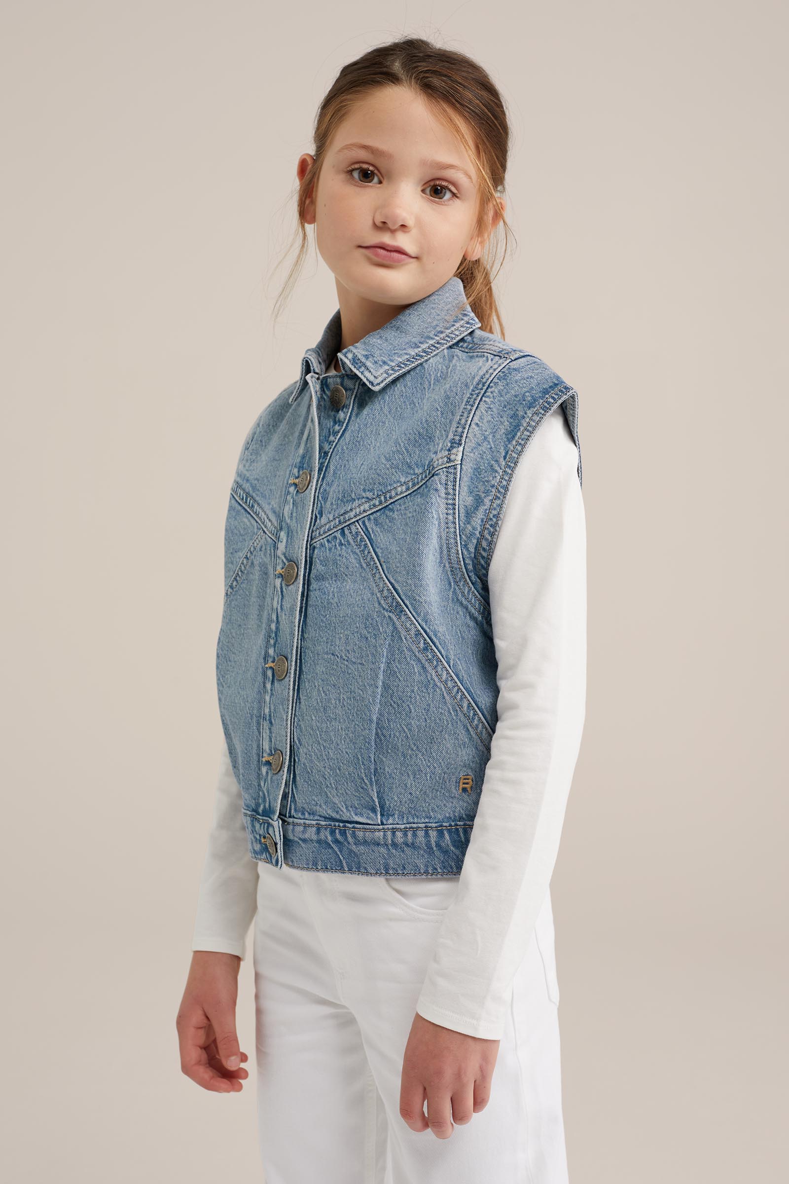 Meisjes denim gilet Blue Ridge Lichtblauw
