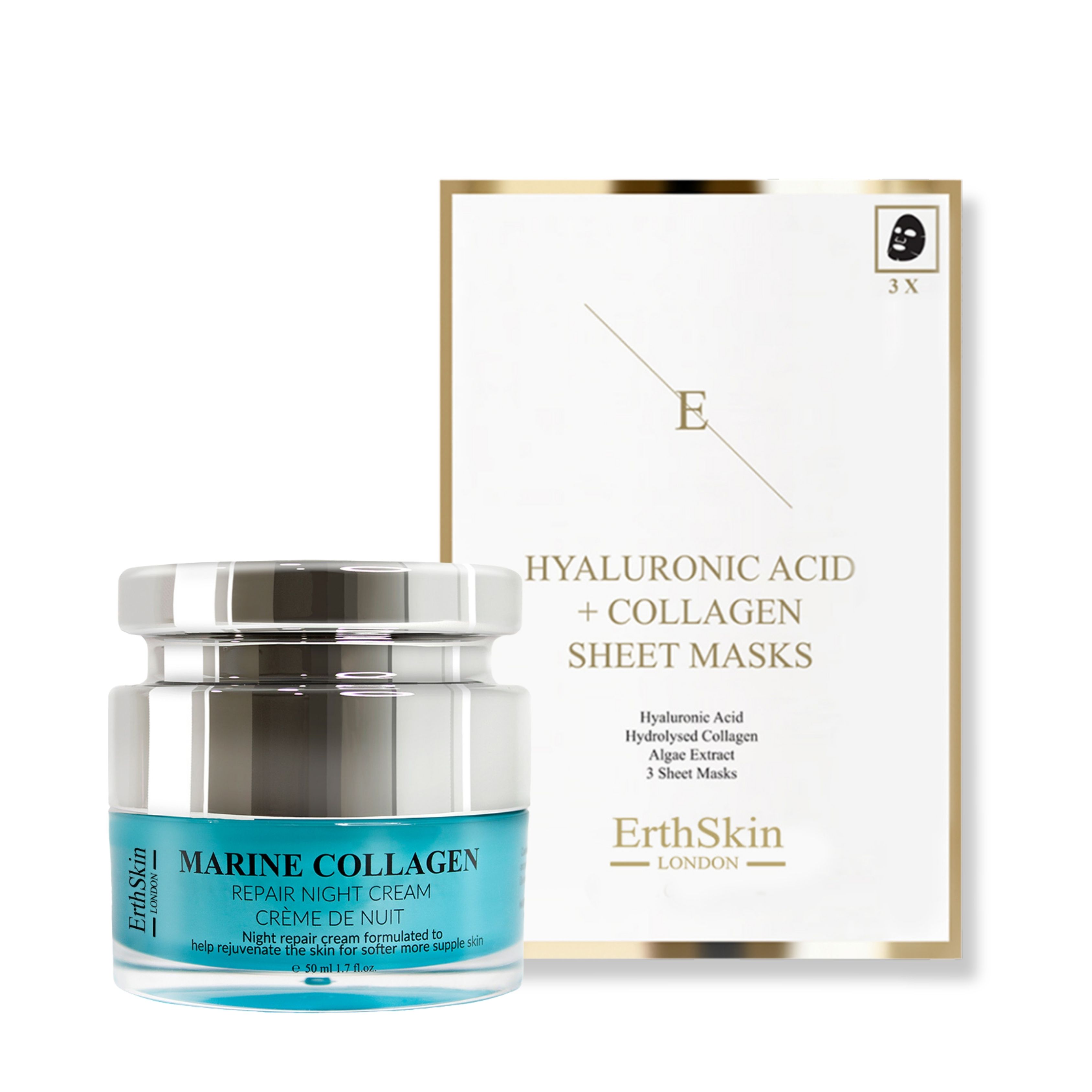 Erth skin london Collagen Nachtcreme + Maske Set