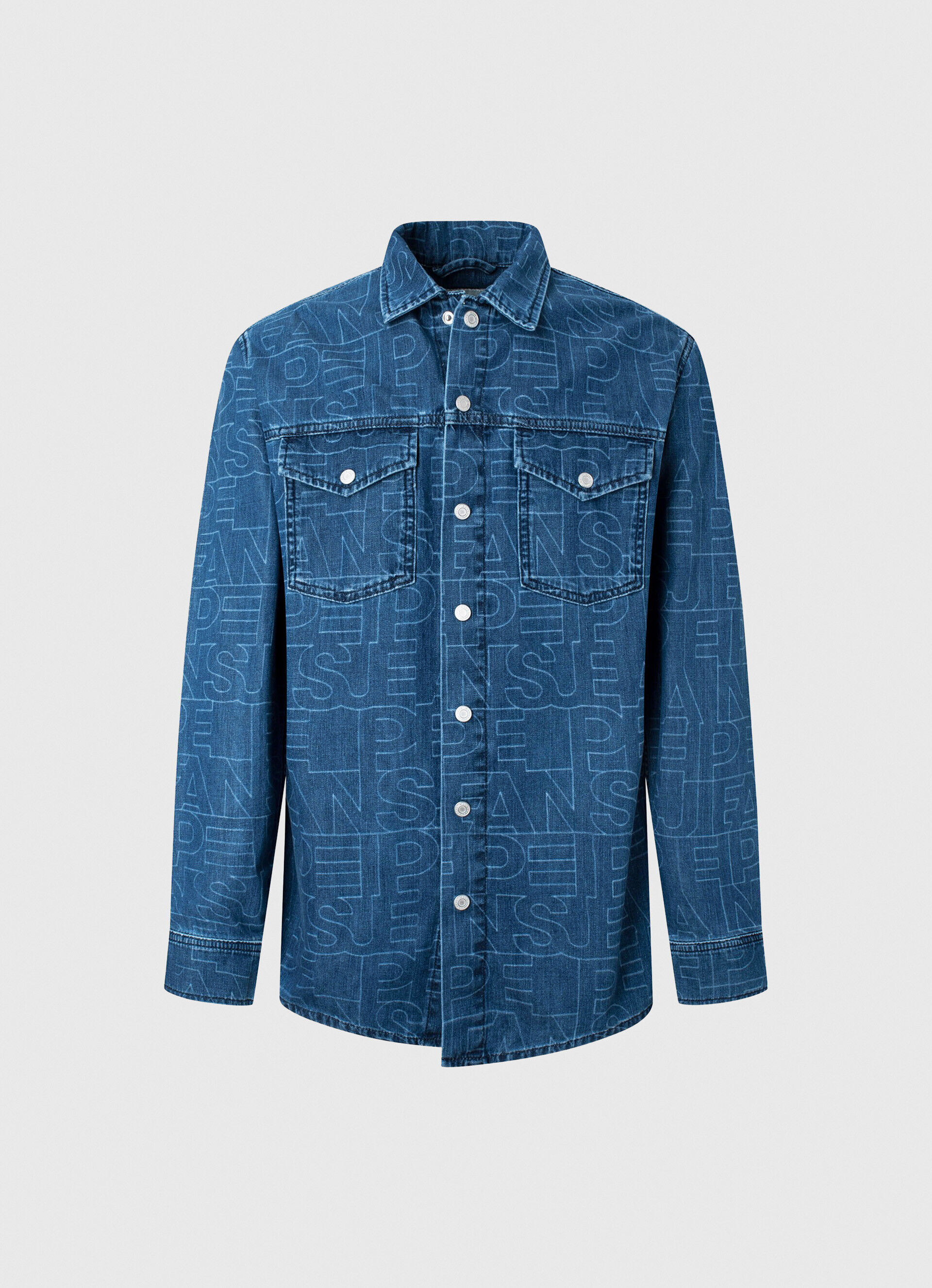 CAMISA JEANS COM LOGOTIPO DAVE, CORTE REGULAR - jeans