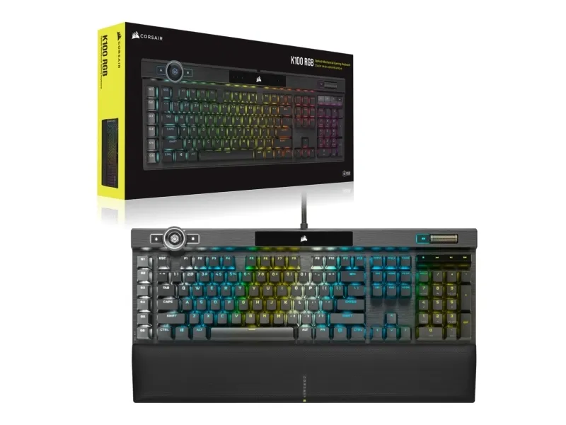 CORSAIR | K100 RGB - tastatur - bagbelyst - USB - Nordisk - tastaturkontakt: CORSAIR OPX RGB