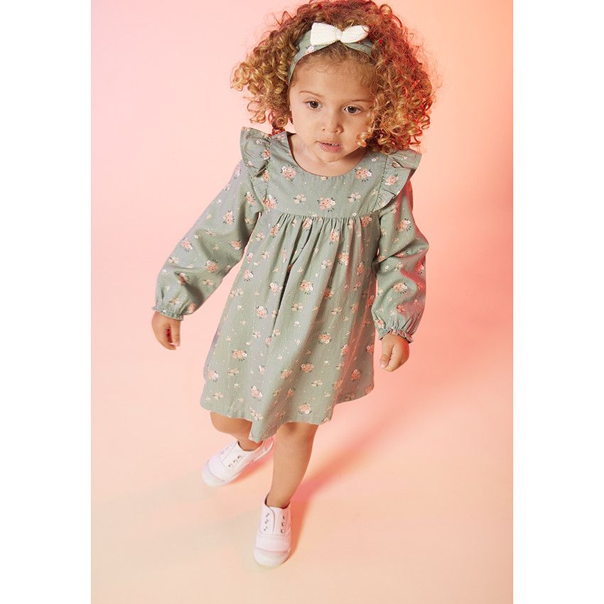 Bandeau nœud en tricot et fils lurex pour bébé fille - Vert
