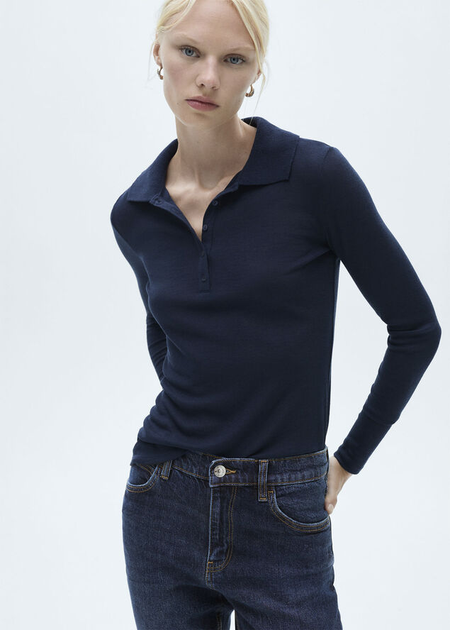 MANGO Newmom comfort high-rise jeans Open blue