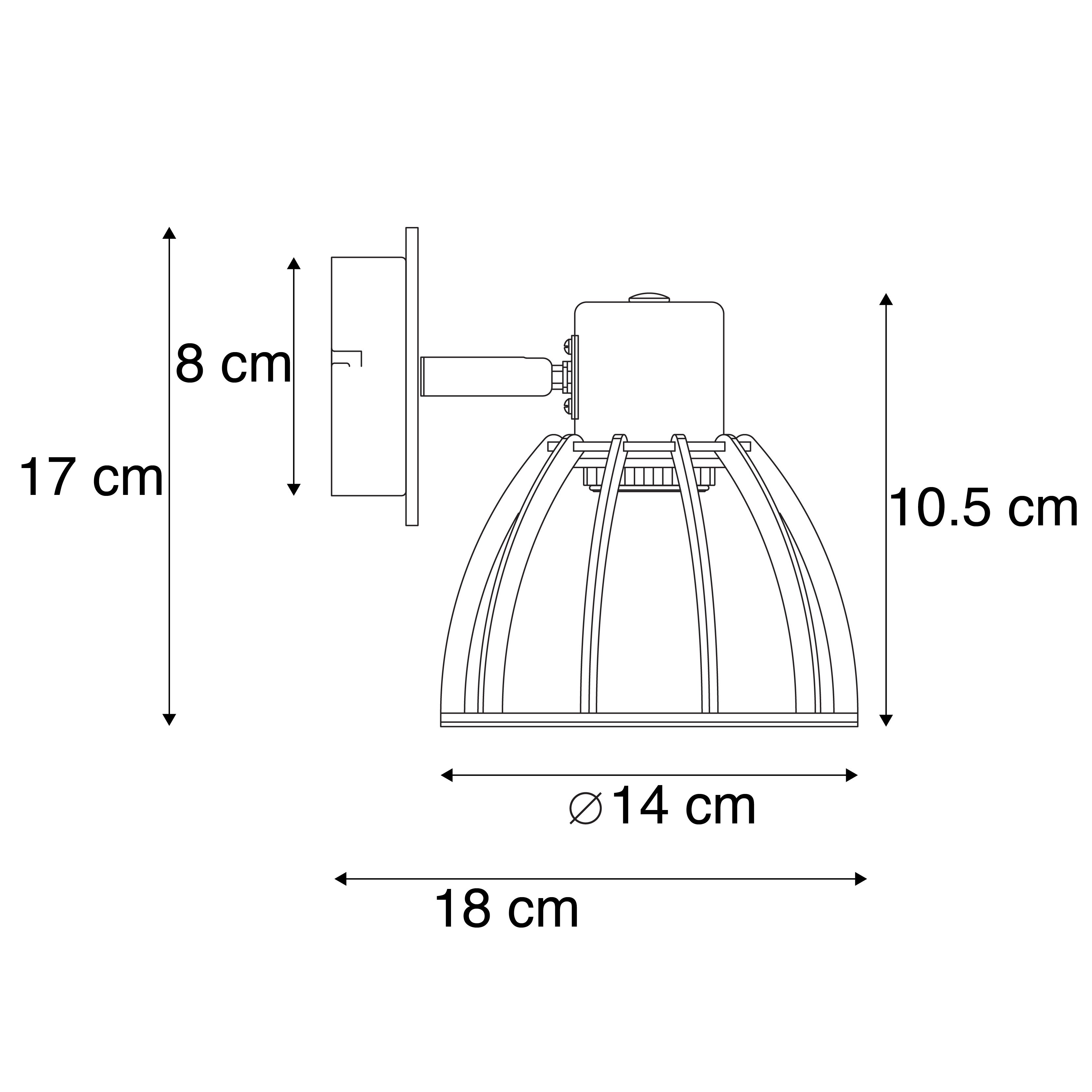 Industriële wandlamp zwart draai- en kantelbaar - Fotu