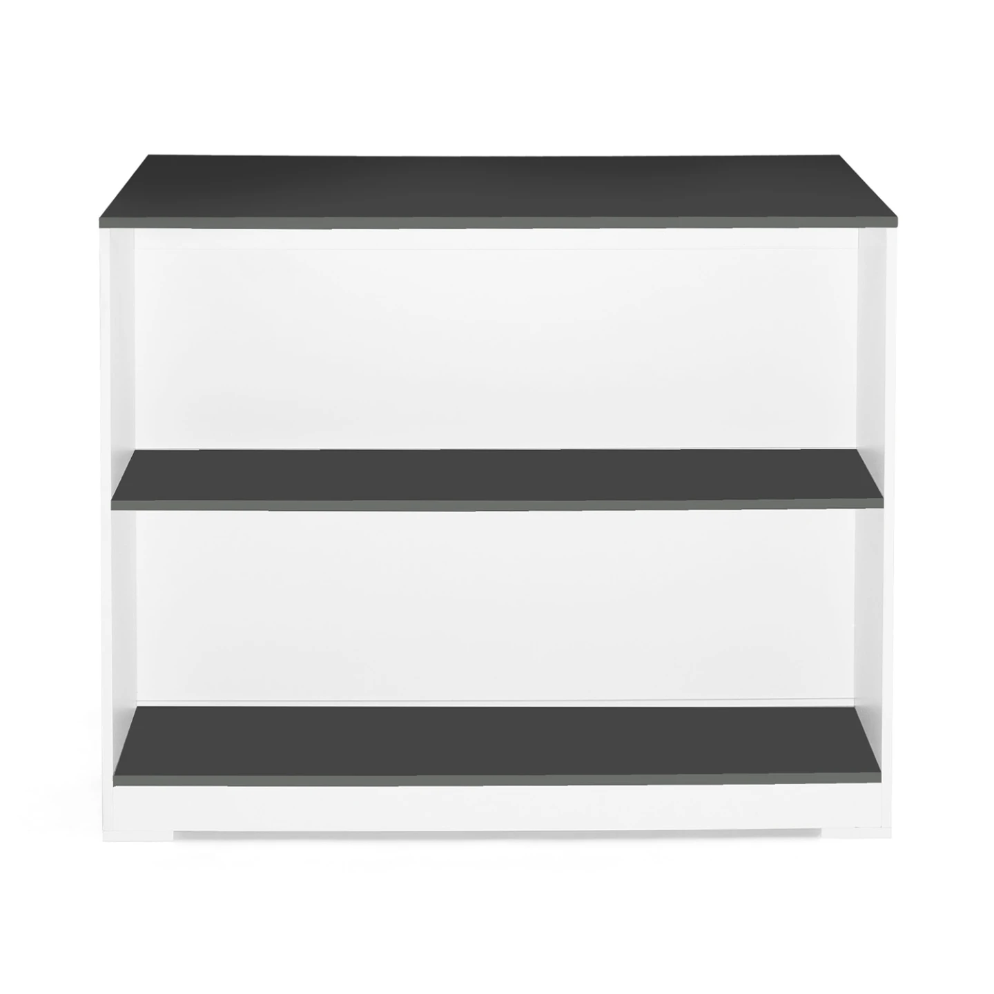 Table de bar îlot JUNO bois blanc et plateau gris