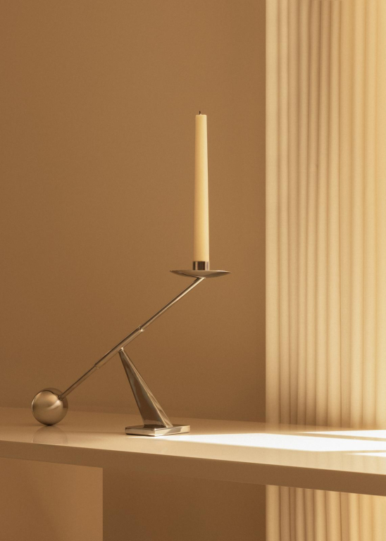 Audo Copenhagen Interconnect kandelaar small Stainless Steel