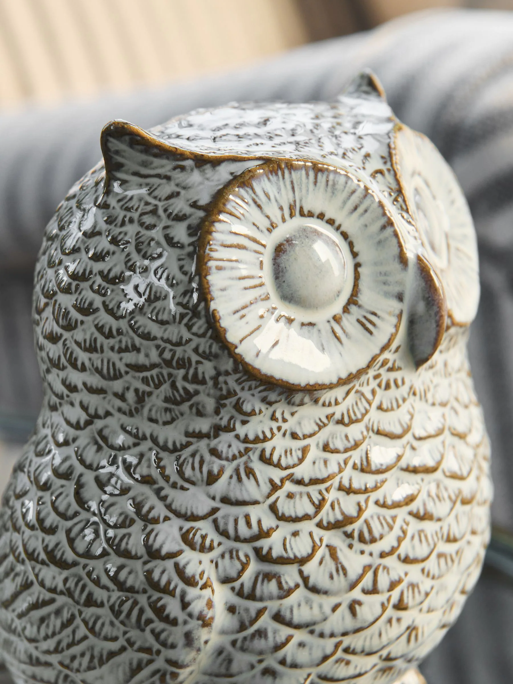 Reactive Glaze Ceramic Owl Ornament