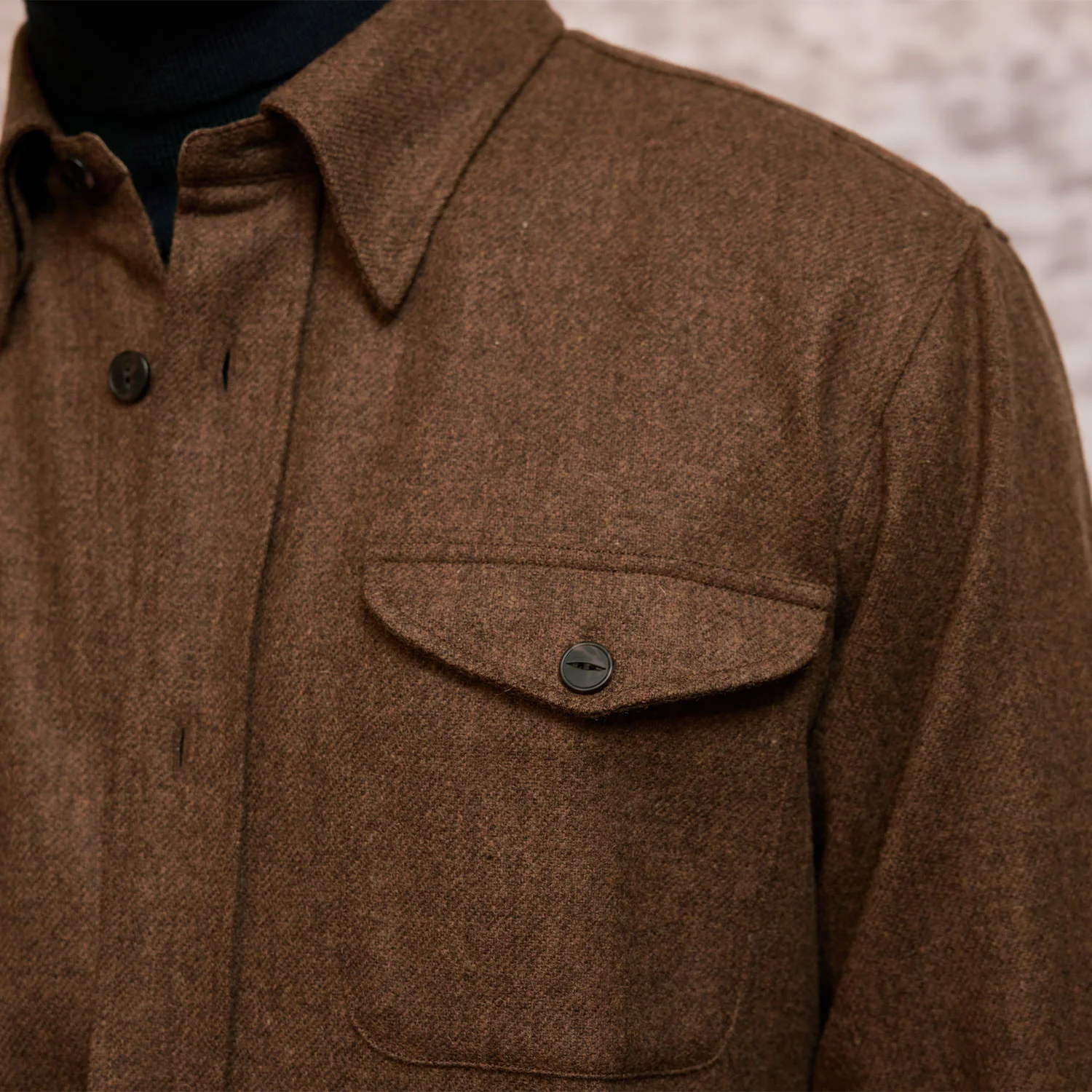 Hazelnut merino wool overshirt