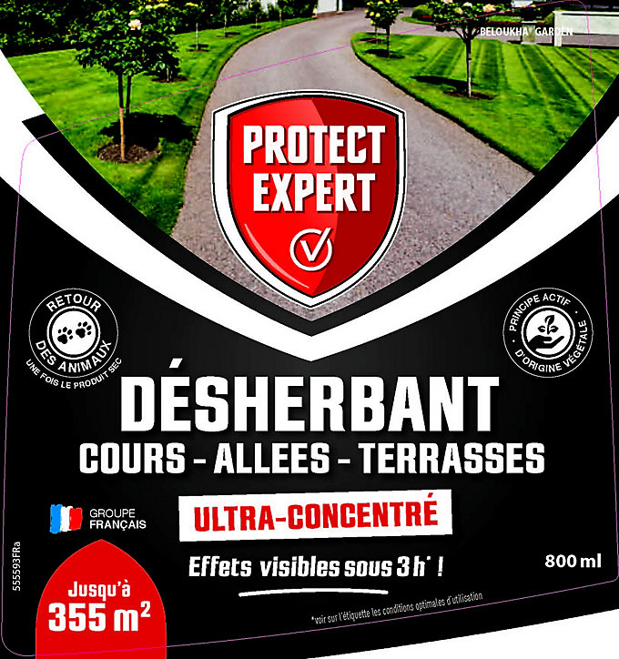 Désherbant cours allées terrasse concentré Protect Expert 800ml