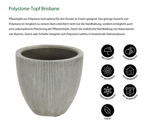 Dehner Polystone-Topf Brisbane in Riffeloptik,