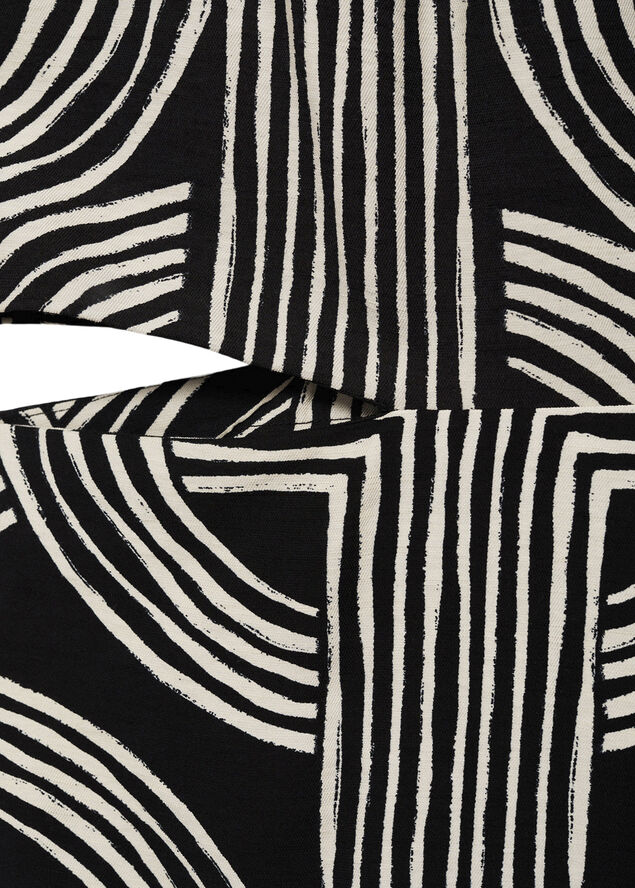 MANGO Printed dress with openings Black
