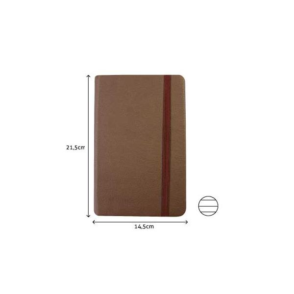 Smartd Bloco de Notas Pautado 21.5x14.5cm Semi Pele Castanho