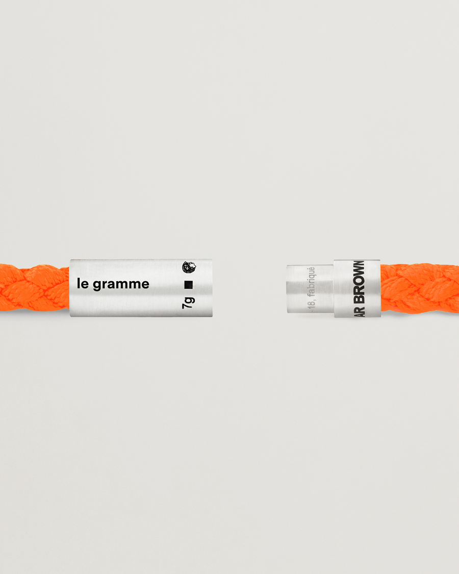 LE GRAMME X Orlebar Brown Nato Bracelet Orange/Sterling Silver