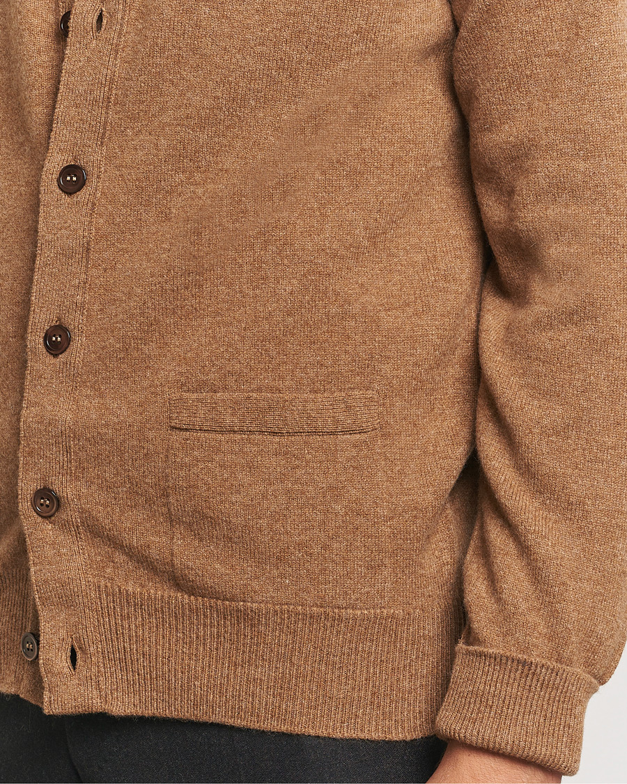 William Lockie Rob Lambswool Cardigan Driftwood