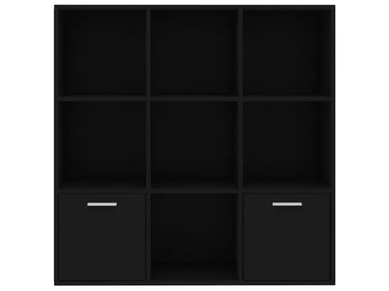 Bibliothèque Noir 98x30x98 cm Aggloméré
