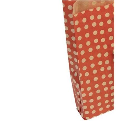 Clairefontaine - 50 Pochettes cadeau kraft - 15 cm x 6 cm x 31 cm - pois/fond rouge