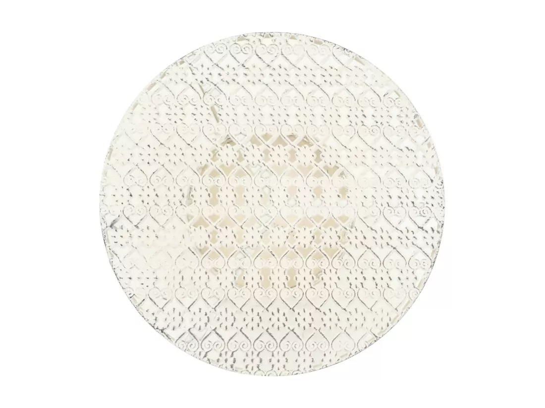 Table de bistro Style vintage Ronde Métal 40 x 70 cm Blanc