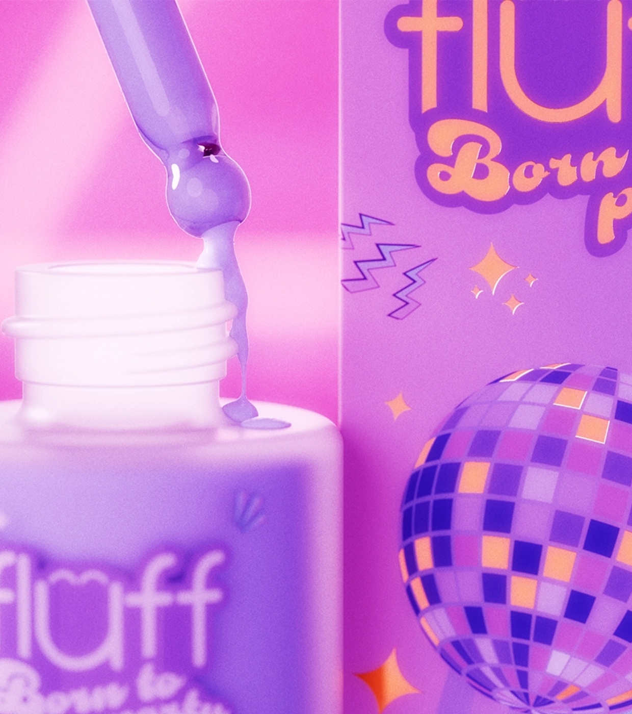 Fluff - *Born to Party* - Leite facial com glitter