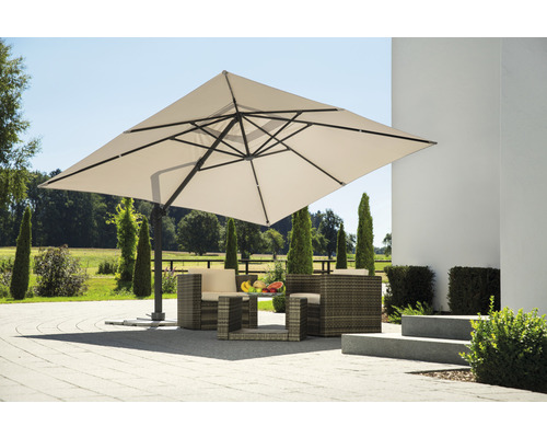 Schneider zweefparasol, tuinparasol Rhodos Grande, 300 x 400 cm, rechthoekig, naturel