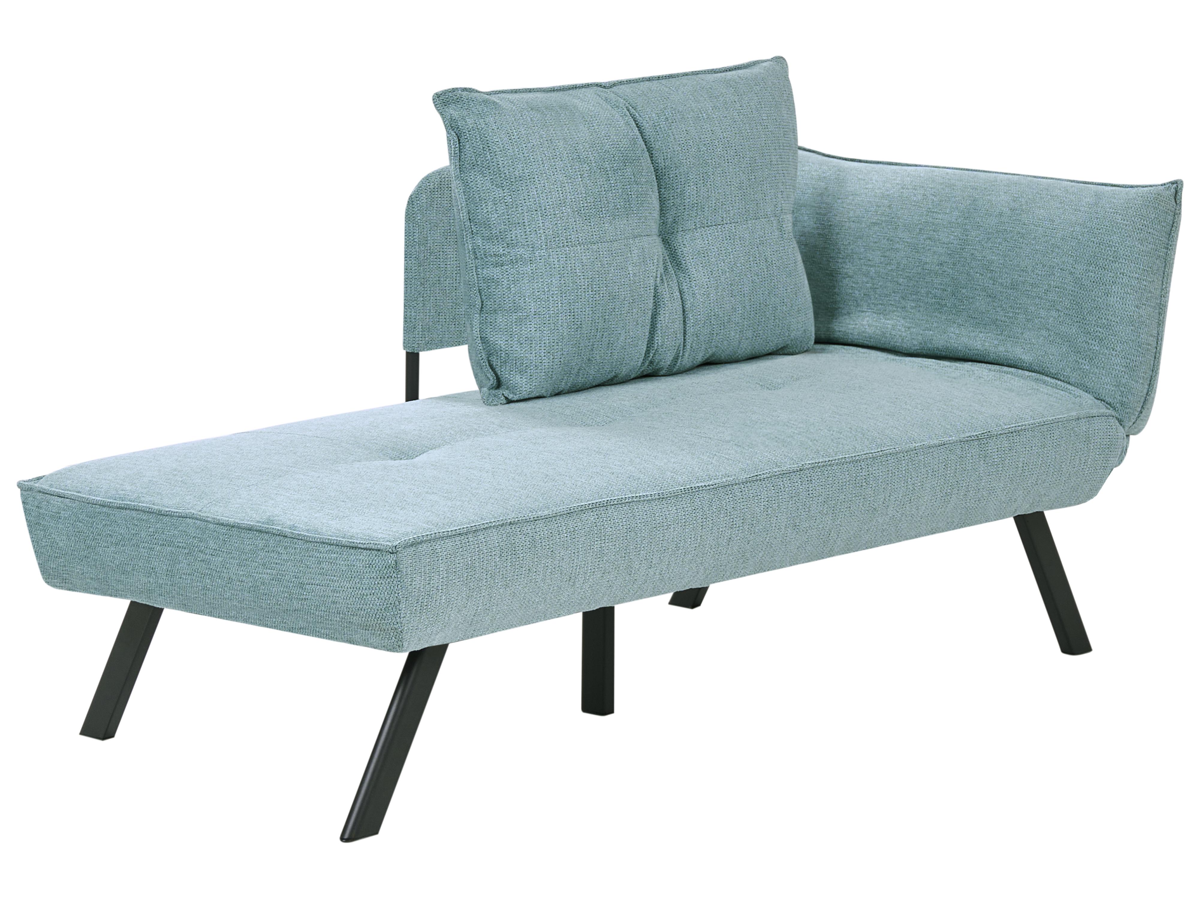 Rechtszijdige chaise longue ROCAMADOUR Stof Lichtblauw