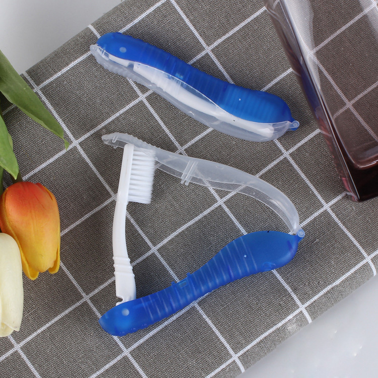 Klappbare Reise Zahnbürste Faltbares Hygiene Case - Blau