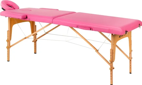 Activeshop Sammenklappelig massagebriks i træ Comfort Activ Fizjo 2 segment pink