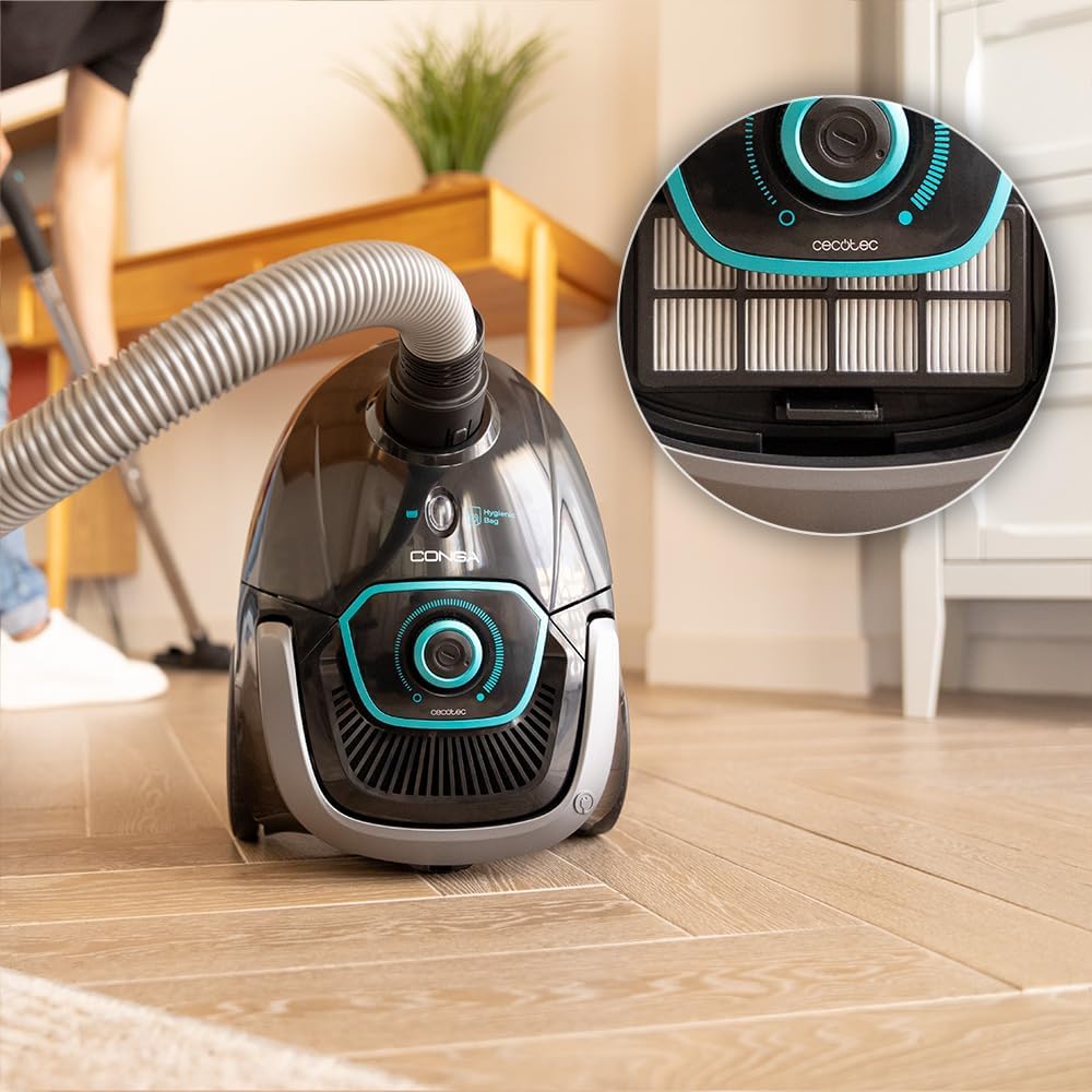 Cecotec Aspirateur Tra?neau avec Sac de 2,5 L Conga Powerbag 2500 Plus. 850 W, Filtration Haute Efficacité, Tube Télescopique en Métal, Comprend des Accessoires Adaptés aux Meubles et aux Coins. : Cuisine et Maison