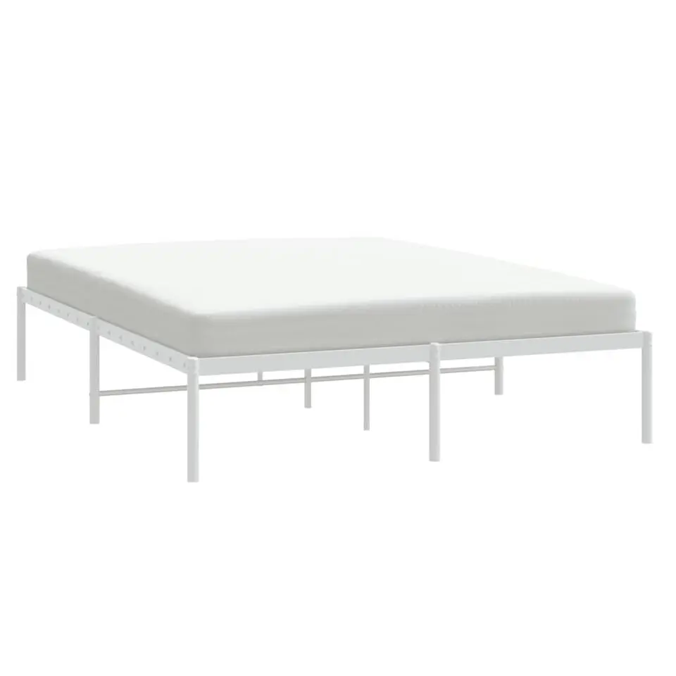 vidaXL - Metalen tweepersoonsbed frame - Wit - 160x200 cm