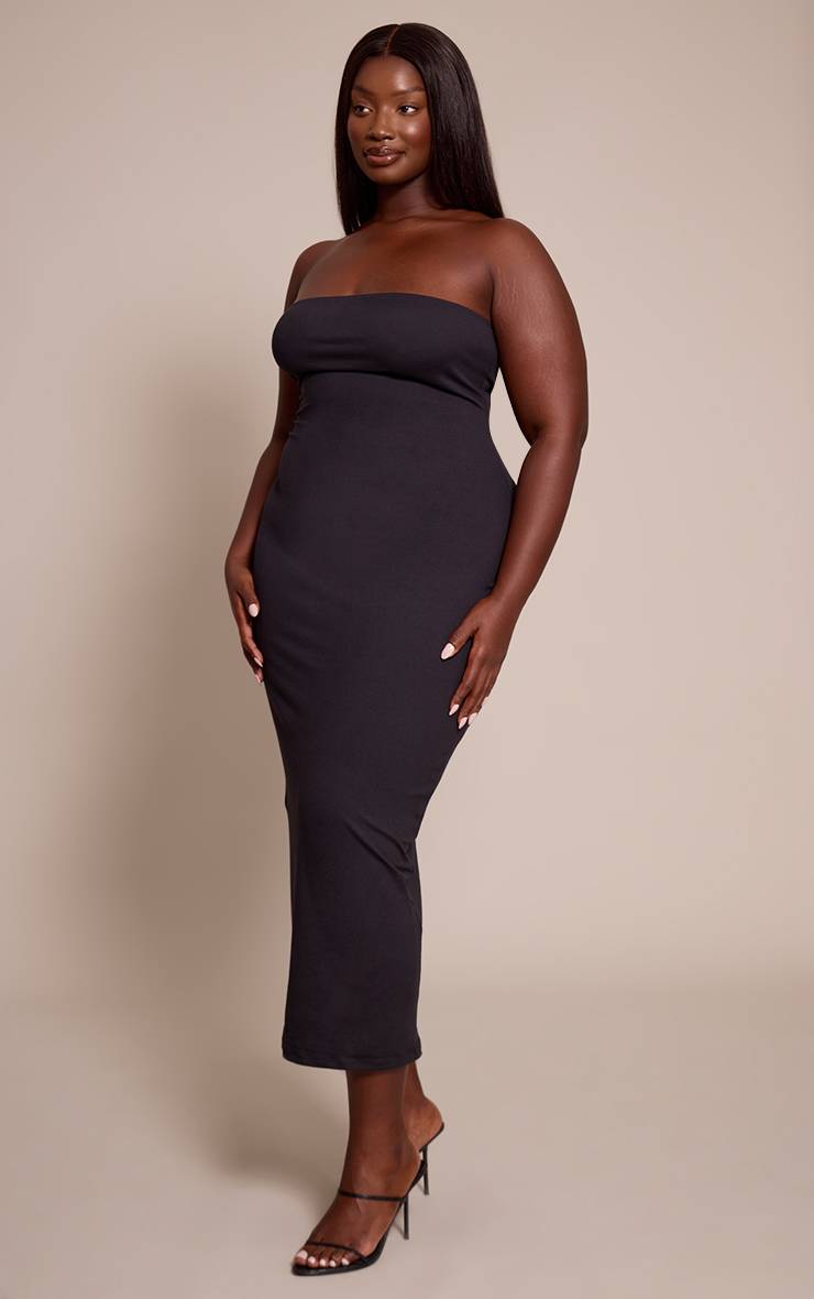 Noir Robe Maxi Bandeau Sculptante Grande Taille