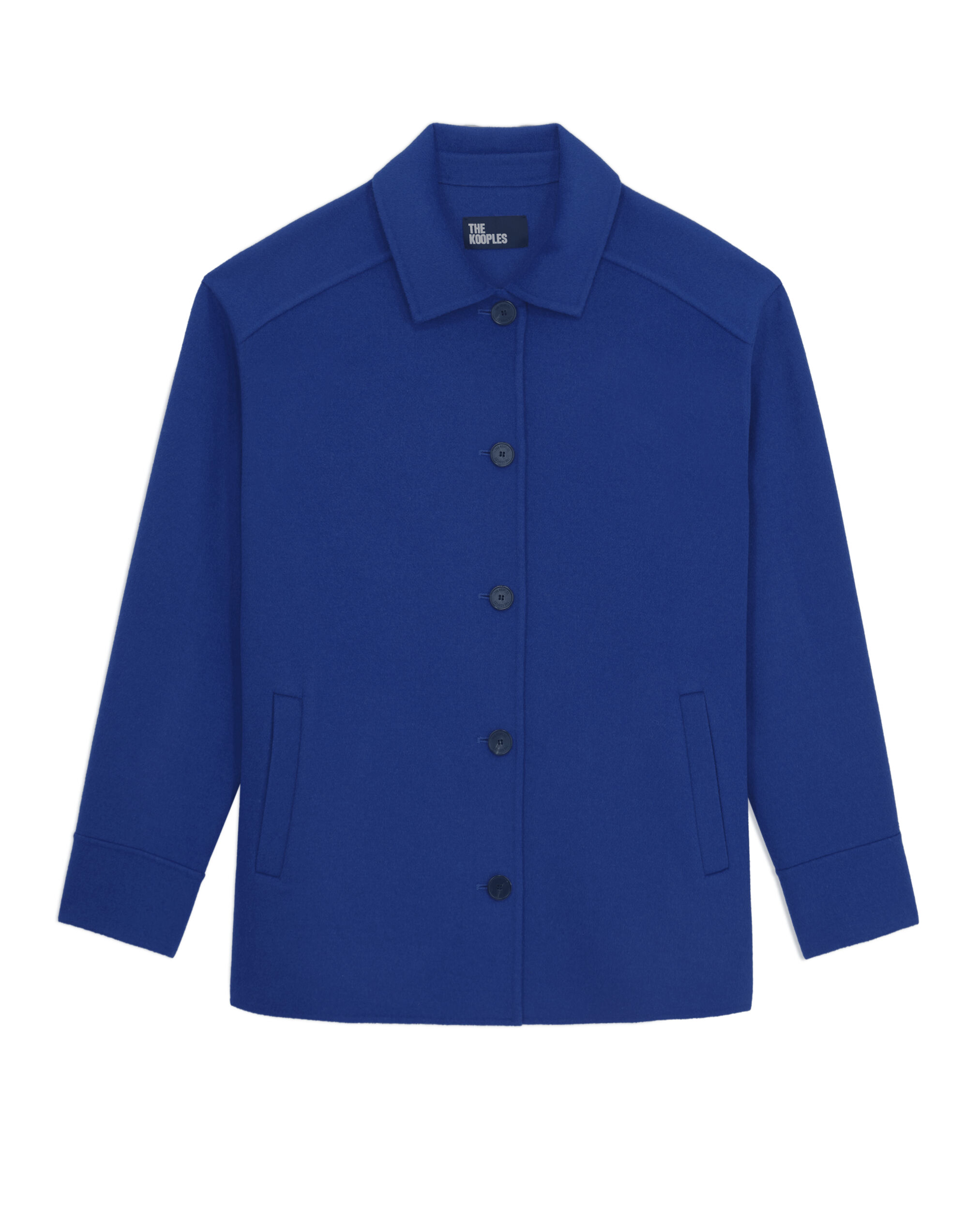Blue wool-blend overshirt jacket