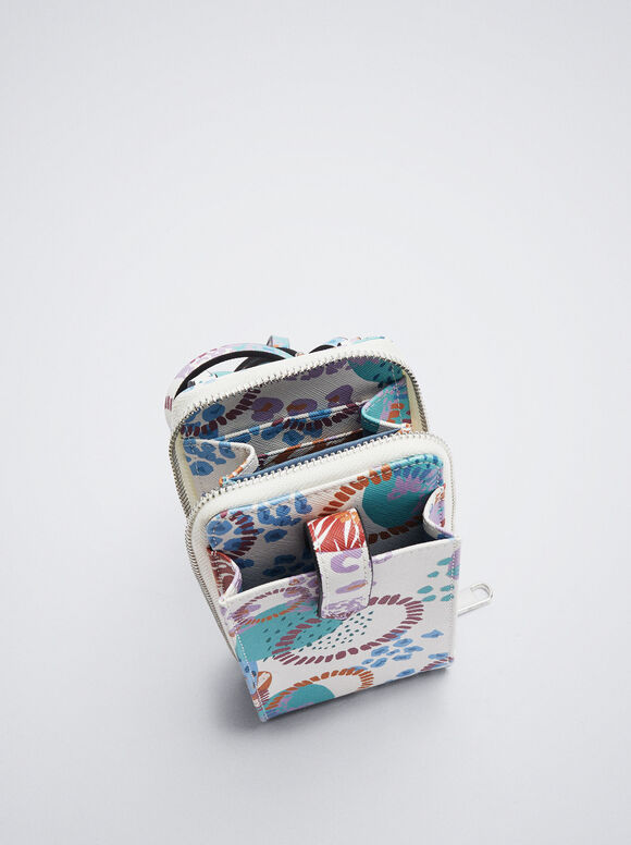 Bolsa para celular estampada - Branco-creme