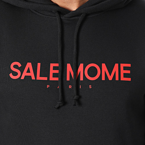 Sweat Capuche Renne Noir Rouge
