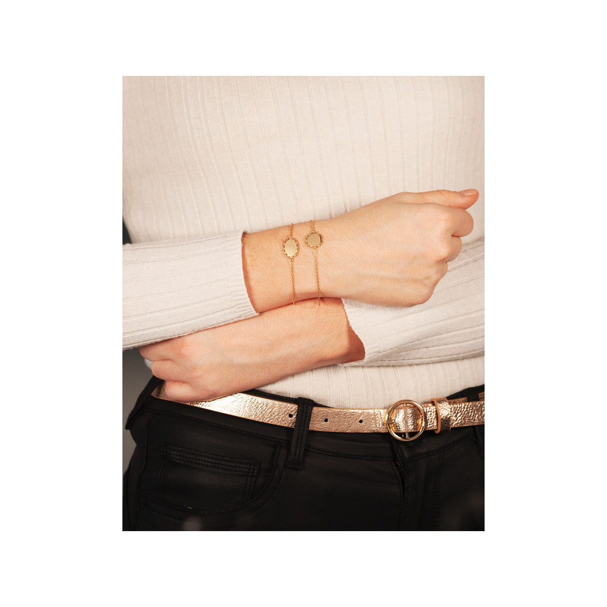 Bracelet plaqué or 18 cm