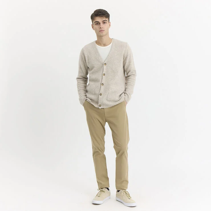 By Garment Makers Tiger Knit Cardigan Ecru