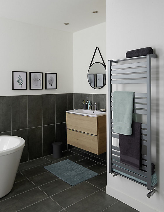 Sèche-serviettes eau chaude GoodHome Loreto vertical gris/argent 679 W